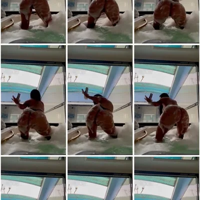 Talini Bailer na banheira dança e rebola mostrando a bunda enorme