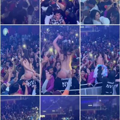 Mc Pipokinha semi-nua no baile funk levando os punheteiros à loucura